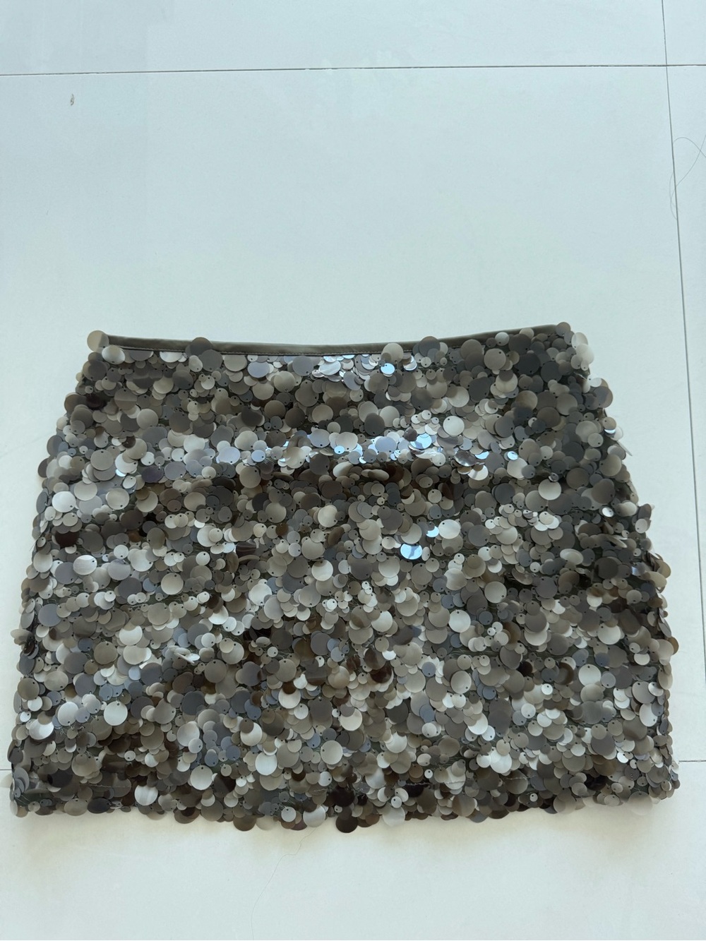 Zara Silver Sequin Mini Skirt